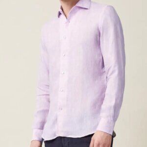 Luca Faloni Lilac Portofino Linen Shirt - Size 16/41